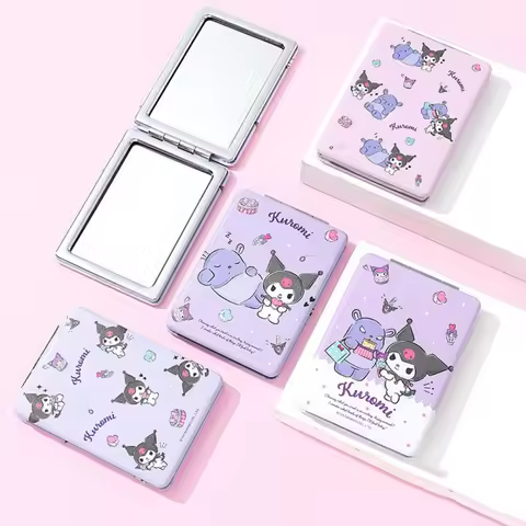 Genuine Hello Kitty Melody Folding Makeup Mirror Cartoon Sanrio Double-Sided Makeup Mirror Home Pers