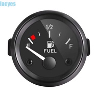 LACYES Car Meter, 2" 52mm Backlight Fuel Level Gauge, Waterproof Black Rim Pointer 12V Automotive Ga