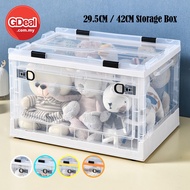 GDeal 29.5CM/42CM Foldable Storage Stackable Transparent Stationary Cosmetics Organizer Box
