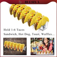 blesiya Taco Holder Stainless Steel Taco Rack Shell Taco Display Stand Plate Tray Food Holder Rack