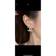 Chanel Earrings Chanel Double C Unilateral Diamond Half Diamond Texture Earrings Earrings Earrings