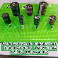Electrolytic capacitor 330uF/390uF 160V/180V/250V/400V/450V