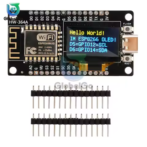 ESP8266 NodeMCU Development Board 0.96 Inch OLED Display,CH-340,ESP-12E WiFi Module,Micro USB for Ar