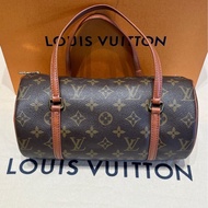 LV中古老花巴比龍30紅皮手提包