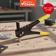 Manual Rivet Gun Kit with 50 Rivets and 4 Nozzles, Compact Home Riveter for Blind Fastening  Kit Pis