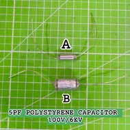 5PF POLYSTYRENE CAPACITOR 100V/6KV