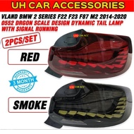 Vland BMW 2 Series F22 F23 F87 M2 2014-2020 0552 Dragon Scale Design Dynamic Tail Lamp With Signal R
