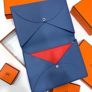 HERMES 愛馬仕 法國藍 二合一 Calvi Pouch ipad套 收納包 手拿包 皮包
