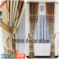 Gorden Blackout Premium Jendela Rumah Minimalis Mewah Print Motif Emas Gold Coklat Abu Ring Smokring