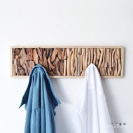 Coat Hook Behind Door Perforation-Free Solid Wood Decorations Entrance Bedroom Wall Hanger Coat Hang
