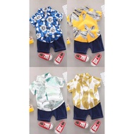 0-5Y Baby Boy Toddler Summer Set Cotton Wear Thin Material Design Forest Hawaii Leaves Baju Budak Ba