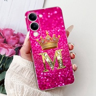 เคสสำหรับ Vivo Y04 4G ฝาปิด Vivo หรูหรามงกุฎตัวอักษร Y29s บางนุ่มเคสสำหรับ Vivo โทรศัพท์ Vivo Y29s Y