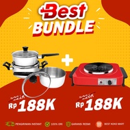 BEST BUNDLE Maspion S301 Electric Stove + Maspion Maxim Super FIT Stainless Steel Set - Sauce Pan 16