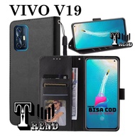 LEATHER CASE FLIP UNTUK VIVO V19-FLIP  WALLET CASE KULIT VIVO V19 - CASING DOMPET-FLIP COVER LEATHER