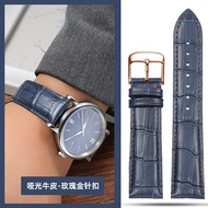 Dây Đồng Hồ Đeo Tay Màu Xanh Lam Da Thật Cho Nam Nữ Phù Hợp Với Longines Citizen Tissot Rossini Tian