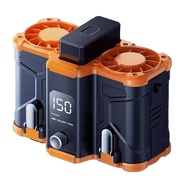 10000mAh Waist Mounted Fan with Dual Air Vents Detachable Battery Portable Clip on High-Temperature 