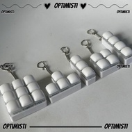 OPTIMISTIVF Fidget Keychain, 3/4/9Keys Keys Button Finger Keyboard Cap,  DIY Keyboard Keycap Relief 