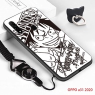 เคสอนิเมะลูฟี่กันกระแทกสำหรับ OPPO 2020 A8 2020 A18 A9 2020 A5 2020 A17 (แหวนใส่นิ้ว + สายคล้อง) เคส