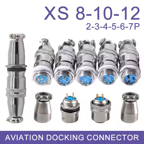 XS8 XS10 XS12 Aviation Connector Push-Pull Circular Quick 2Pin3Pin4Pin5Pin Gold Plated Contact Male