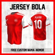 Denmark National Team Football Jersey Shoulder Line Custom Shirt Name and Back Number - 69