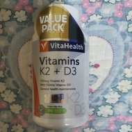 Vitahealth Vitamins K2 + D3 Vegecaps 90s (Expiry Date:10/2025)