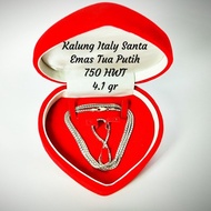 Kalung Italy Santa Emas Tua Putih 4.1gr ( 750 HWT )