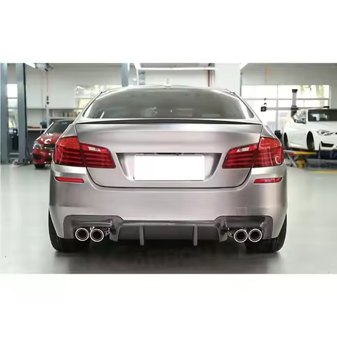 JCYECF For BMW 5 Series F10 M5 Sedan 2012 - 2017 Rear Diffuser Lip Spoiler Carbon Fiber Fins Shark S