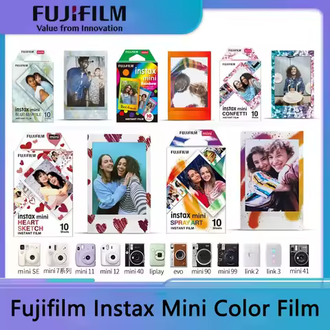 10 - 60 Sheets Fujifilm Instax Mini 12 11 8 9 Film Fujifilm Instax Mini Color Film For 70 7s 50s 50i