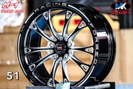 ล้อแม็ก MK M1 Racing ขนาด 18 กว้าง 8.5 ออฟ+38 สีดำเงา ลวดลายสปอร์ตราคาต่อวง