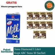 Paket Sembako | Paket Sembako Susu Diamond 1 Liter + Kopi Abc Susu