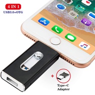 USB แฟลชไดร์ฟ4อิน1สำหรับ Iphone 12/8/7/7Plus/8 /X/ 11 Usb /Otg/lightning 128GB 64GB ไดร์ฟปากกาสำหรับอุปกรณ์แฟลชไดร์ฟ Ios