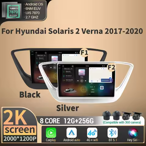 Android For Hyundai Solaris 2 Verna 2017-2020 Car Radio Multimedia system 4G GPS Wireless BT Carplay