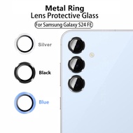 3Pieces Metal Ring Camera Protector Glass For Samsung Galaxy S24 FE S25FE Lens Protection Glass Cove