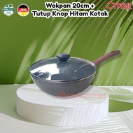 20cm Marble Pan FP0640 Induction Fry Pan 20cm Frying Pan + Lid
