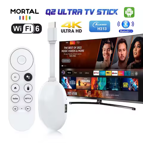 Factory Directly Wifi6 Android14 TV stick Mortal Q2 ultra Allwinner H313 Smart 4K Home theater Bluet