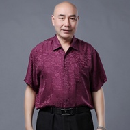 Kemeja Sutera Lelaki Pertengahan Umur dan Warga Emas Sutera Hangzhou 100% Baju Sutera Mulberi Ayah K
