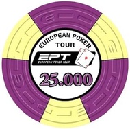 EPT Ceramic EPT European Poker Tour Replica First Season Value 25000 Blister Pack of 25 Chips Weight