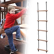 GOG Rope Ladder 5.6ft 5 Steps 220lbs Bearing Wooden Kids Climbing Rope Ladder With Straps, Swing Pla