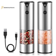 Rechargeable Electric Salt and Pepper Grinder Set - Peppercorn & Sea Salt Spice Mill Set with Adjust