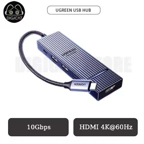 UGREEN 10-in-1 USB HUB 10Gbps SD/TF Type-C to 2HDMI USB3.2 RJ45 PD100W 4K120Hz DP Docking Accessorie