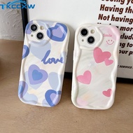 Cute Casing For OPPO A12 A12e A7 AX7 A5S AX5S AX5 A3S Reno 5z 6z 5K 8T 7Z 8Z 7 8 Lite 4 6 5 10 Pro+ Phone Case Gradient Love Heart Wavy Curved Edge Soft Case Cover