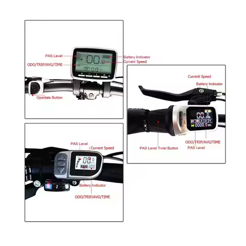 (AIMA) Ebike Dsiplay VLCD6 6Pin LCD Display for TONGSHENG TSDZ2 Electric Bicycle Central Mid Motor