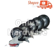 BREK CASTER WHEEL RUBBER CASTER WHEEL BREK BLACK RUBBER CASTER WHEEL BREK