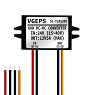 24V to 12V Step Down Converter 15~40Vdc to 12Vdc 0~5A MAX 0~60W Adaptive DC to DC Buck Converter Tra