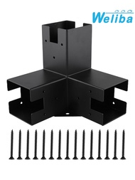 【เชื่อม】ชุดตัวยึดเข้ามุมมุมฉากพร้อมฐานเสา Pergola สำหรับประกอบไม้ [ขายดีใหม่]