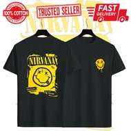 [ Ready Stock in Malaysia ]Nirvana Face Lelaki Baju T-Shirts Men T Shirt Baju Viral Lelaki Baju Perempuan Unisex T shirt Baju Lelaki Baju Wanita
