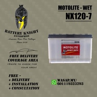 NX120-7 NX-120-7L Motolite Wet Bateri Kereta Car Battery Isuzu Toyota Ford Mitsubishi Mazda