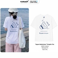 Unisex Vsmash Sportwear Badminton T-shirt – Silk print "JAPANESE SHUTTERCOCK" – Soft, Cool, Absorben