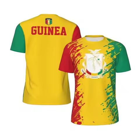 1 Piece Custom Your Picture Guinea Flag Graphic Mens Football Jersey Fashion National Emblem 3D Prin