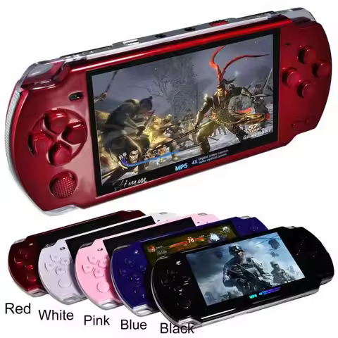 New Handheld Game Console 4.3 Inch Screen MP4 Player MP5 Game Player Real 8GB Support for PSP Game, 